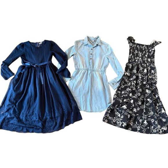 Girls size 10-12 dress bundle midi denim - Picture 1 of 9